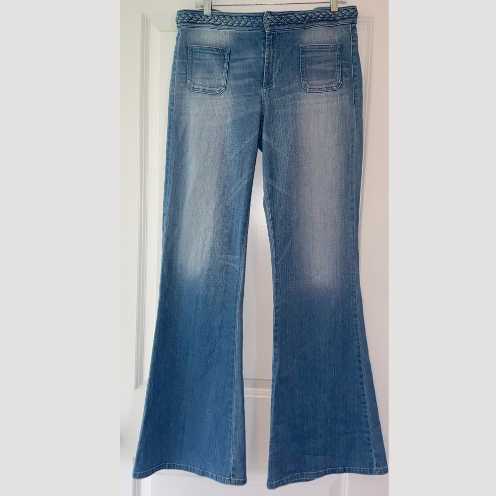 GUESS L.A. Braided Waist JEANS FLARE LEG  Braided sz 31 12
